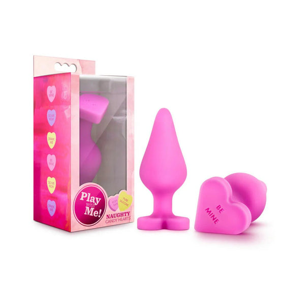 Play with Me Naughty Candy Hearts 'Be Mine' Anal Plug Pink - TruLuv Novelties