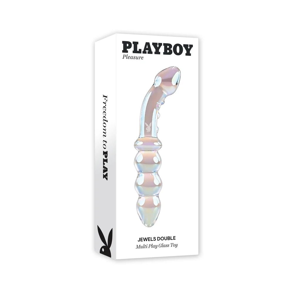 Playboy Jewels Double Glass Dildo - TruLuv Novelties