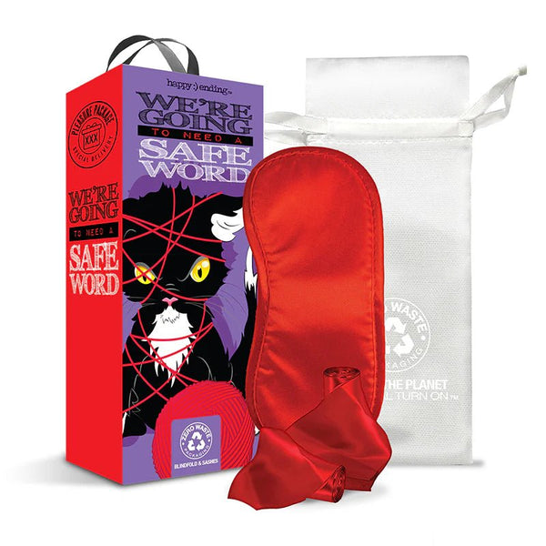 Pleasure Package We're Going To Need A Safe Word - Blindfold, Wrist, and Ankle Sashes - TruLuv Novelties