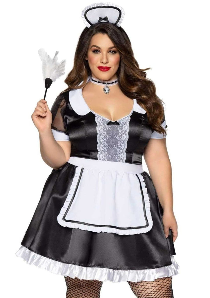 Plus Classic French Maid Costume - 3x/4x - Black / White - TruLuv Novelties