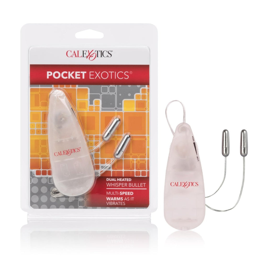 Pocket Exotics Dual Heated Whisper Bullets - Clear - TruLuv Novelties
