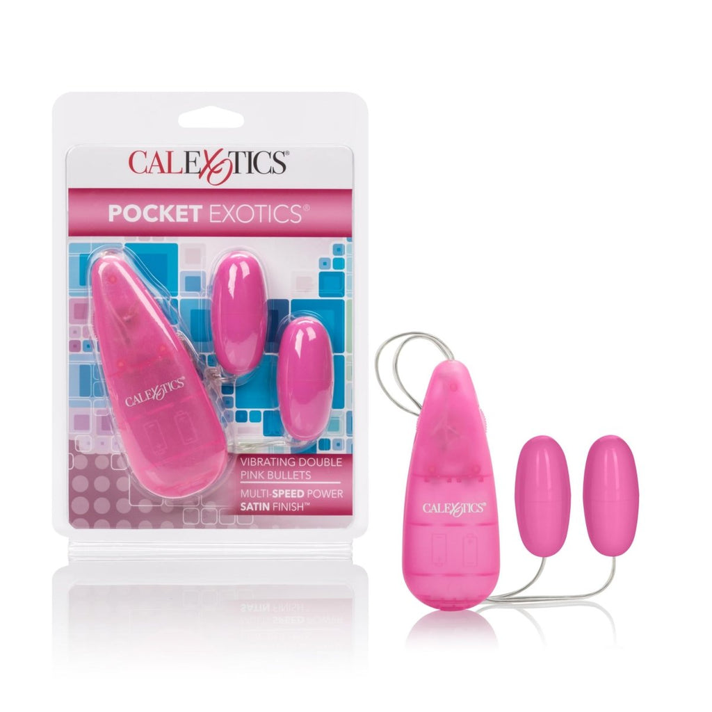 Pocket Exotics Vibrating Double Pink Passion Bullets - Pink - TruLuv Novelties