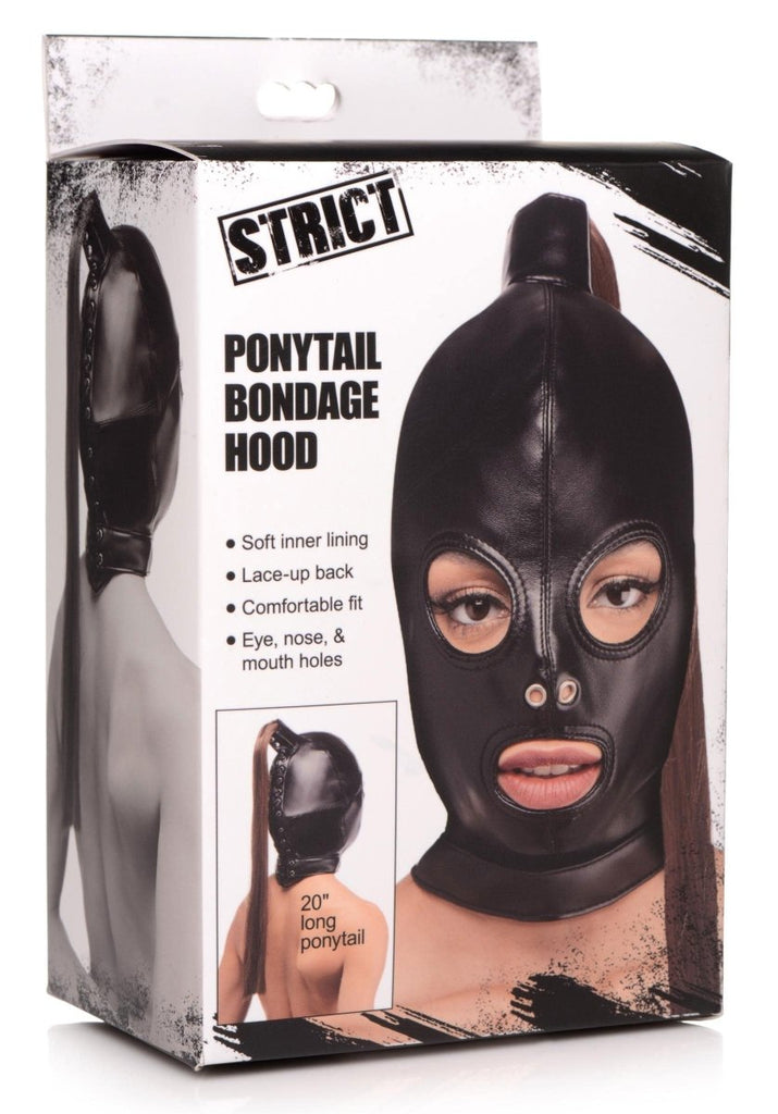 Ponytail Bondage Hood - Black - TruLuv Novelties