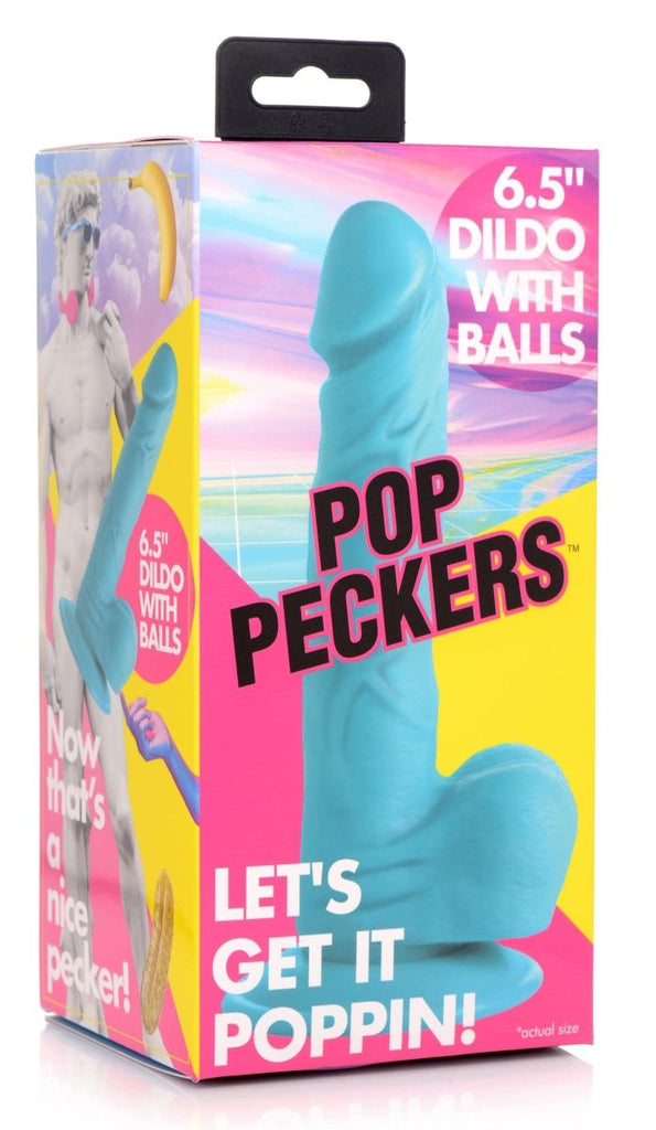 Pop Pecker Inch Dildo With Balls - TruLuv Novelties