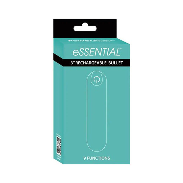 Powerbullet eSSENTIAL Rechargeable 3 in. Bullet Vibrator Teal - TruLuv Novelties