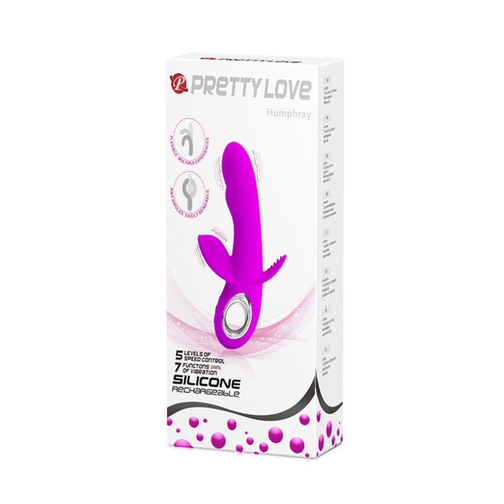 Pretty Love Humphrey Bendable Front and Back Rabbit - Fuchsia - TruLuv Novelties