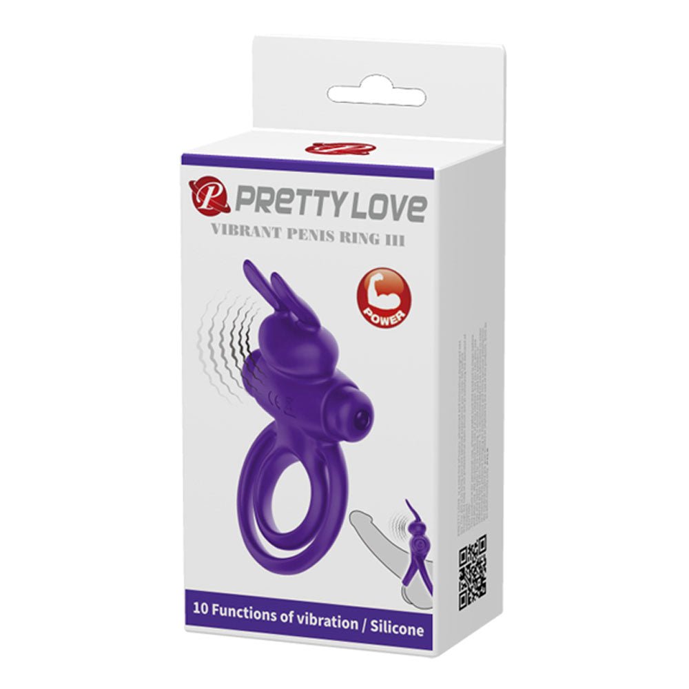 Pretty Love Vibrant Penis Ring III - Purple - TruLuv Novelties
