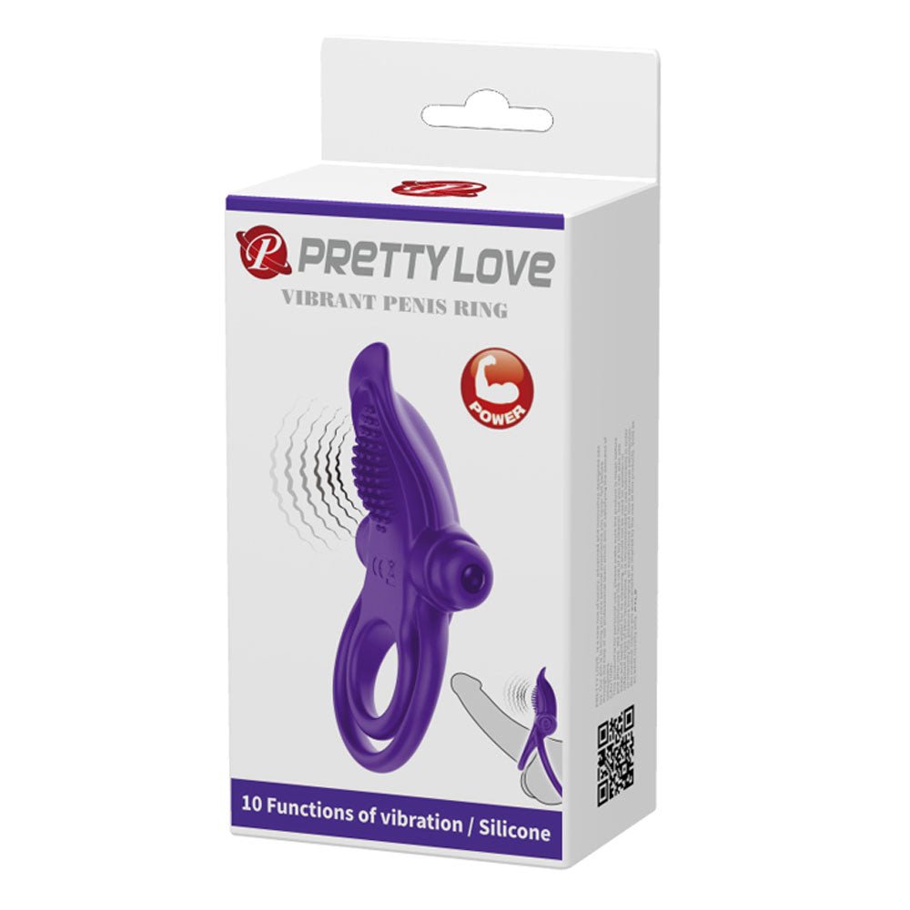 Pretty Love Vibrant Penis Ring - Purple - TruLuv Novelties