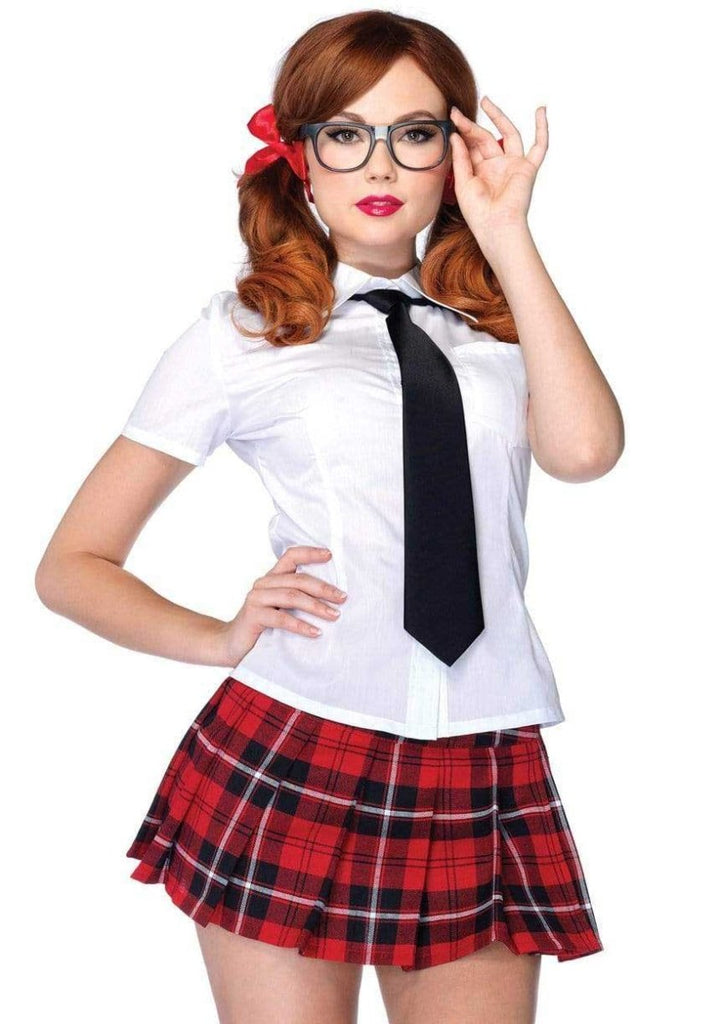 Private School Sweetie Costume - Large - White / Red - TruLuv Novelties