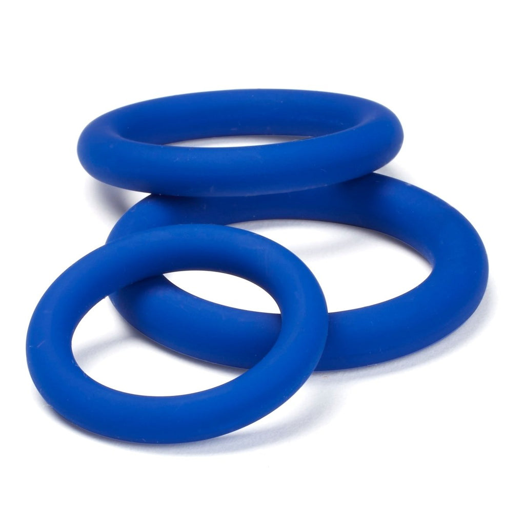 Pro Sensual Silicone Cock Ring 3 Pack - Blue - TruLuv Novelties