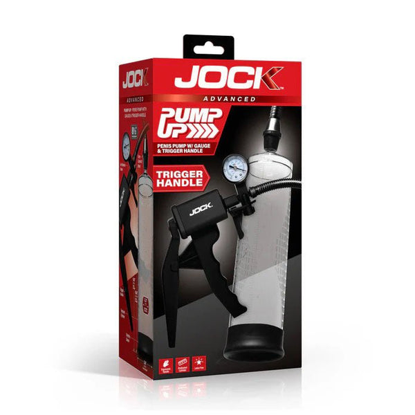 Pump Up Penis Pump With Gauge and Trigger Handle - Clear - TruLuv Novelties