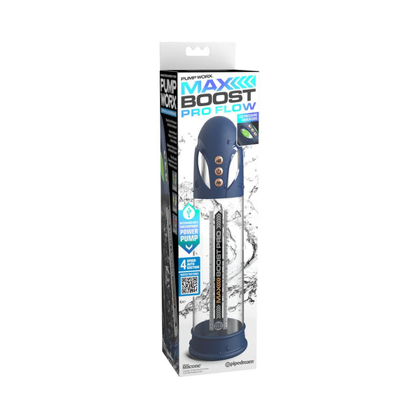 Pump Worx Max Boost Pro Flow Blue/Clear - TruLuv Novelties