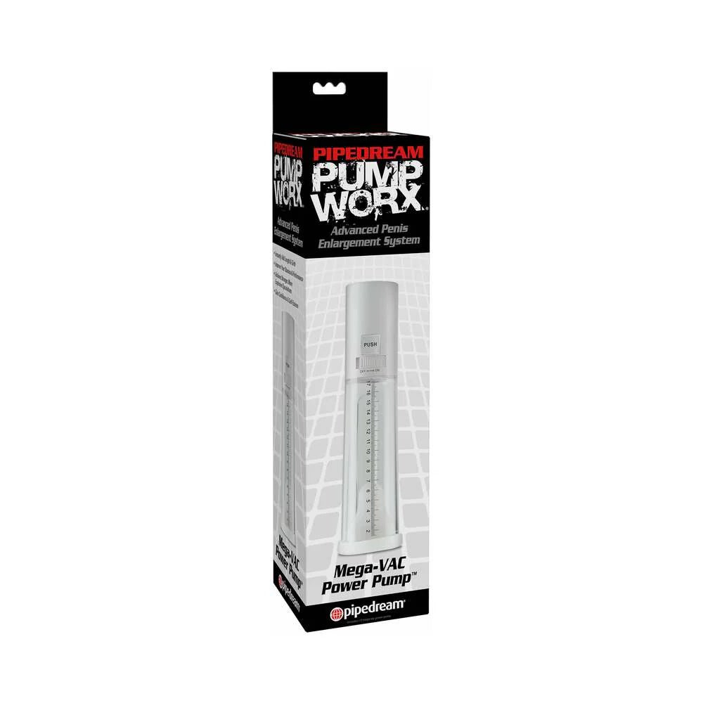 Pump Worx MEGA - VAC Power Pump Clear/White - TruLuv Novelties