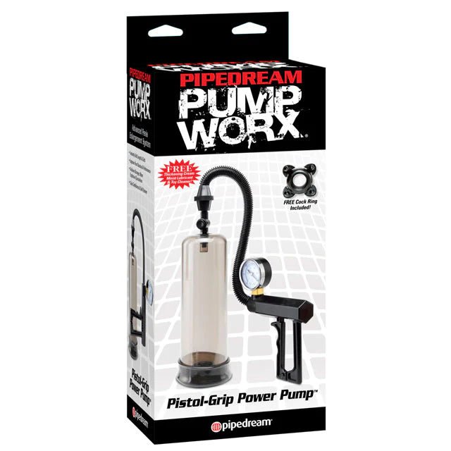 Pump Worx Pistol - Grip Power Pump Clear/Black - TruLuv Novelties