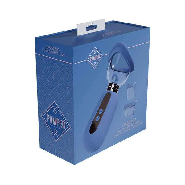 Pumped Dazzling Automatic Rechargeable Vulva & Breast Pump Blue - TruLuv Novelties
