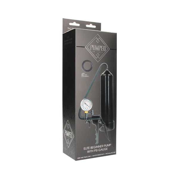 Pumped Elite Beginner Pump With PSI Gauge Black - TruLuv Novelties
