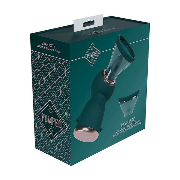 Pumped Exquisite Automatic Rechargeable Vulva & Breast Pump Forest Green - TruLuv Novelties