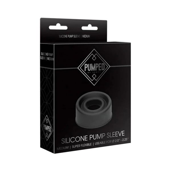 Pumped Silicone Pump Sleeve Black Medium - TruLuv Novelties
