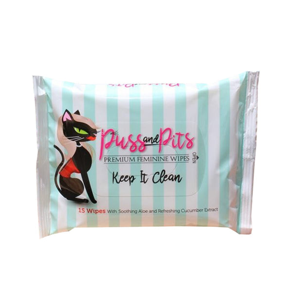 Puss and Pits Wipes 15-Pack - TruLuv Novelties