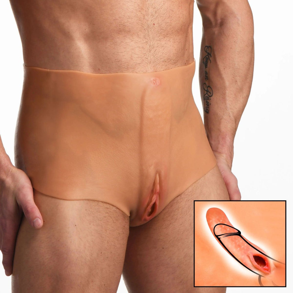 Pussy Panties Silicone Vagina Plus Ass Panties - TruLuv Novelties