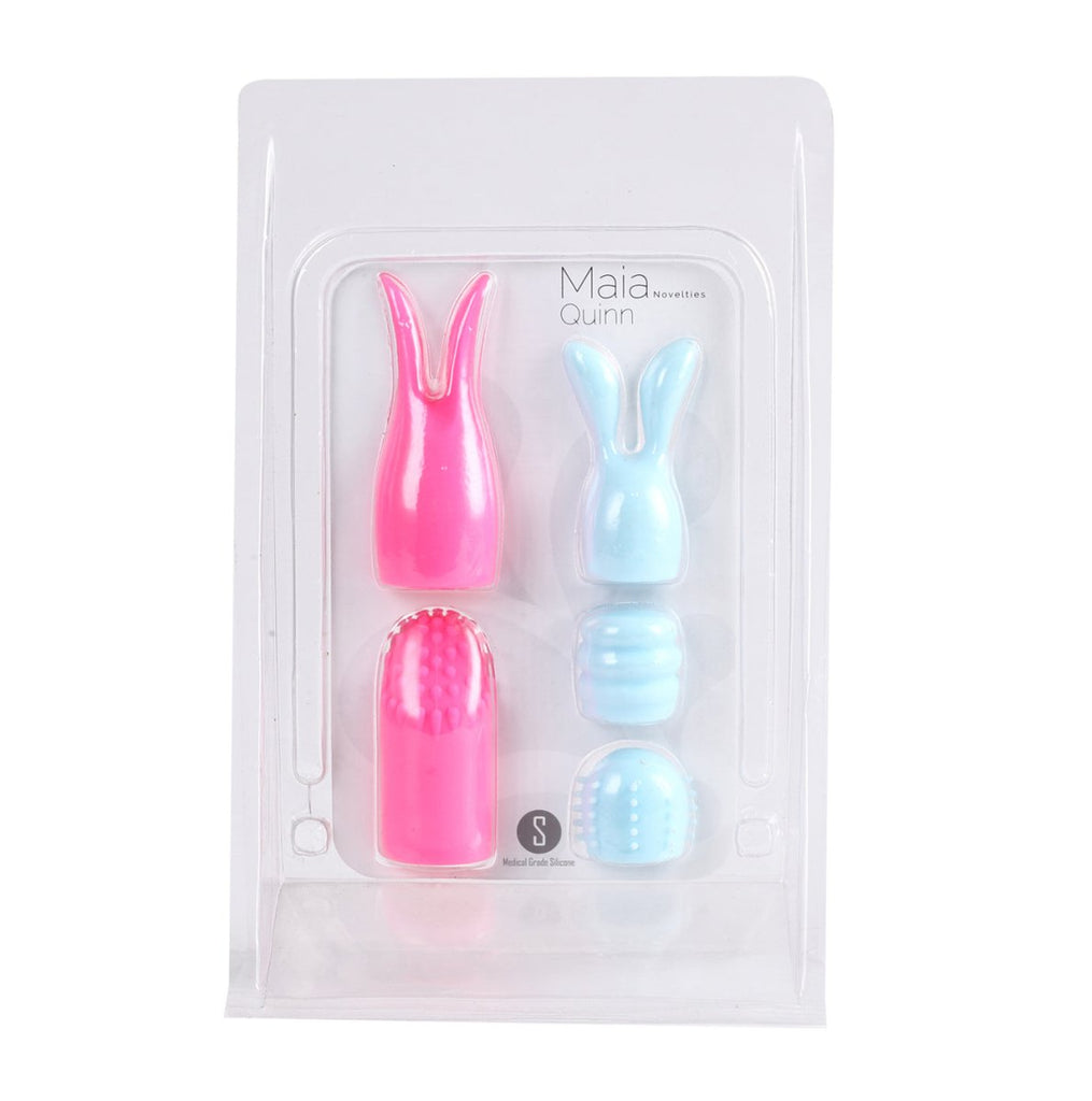Quinn 5 Piece Silicone Attachments - Pink/blue - TruLuv Novelties