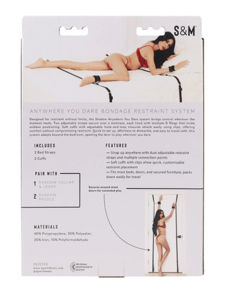 Anywhere You Dare Bondage Restraint System - Black