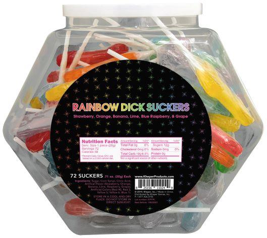 Rainbow Dick Suckers - 72 Pack - TruLuv Novelties