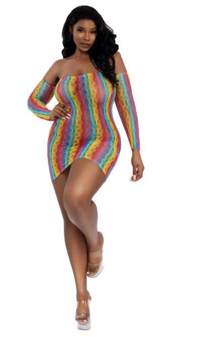 Rainbow Mini With Arm Warmers - Qs - Rainbow - TruLuv Novelties