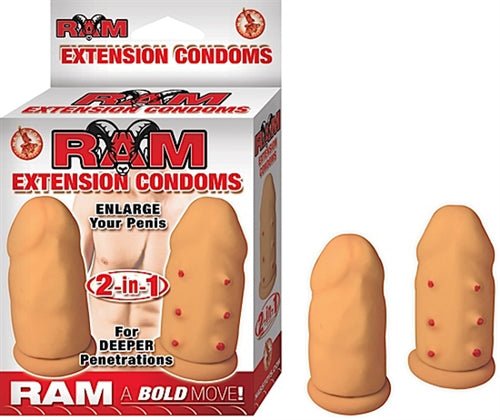 Ram Extension Condoms - Flesh - TruLuv Novelties