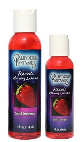 Razzels Warming Lubricant - Sinful Strawberry - 2.5 Oz. Bottle - TruLuv Novelties