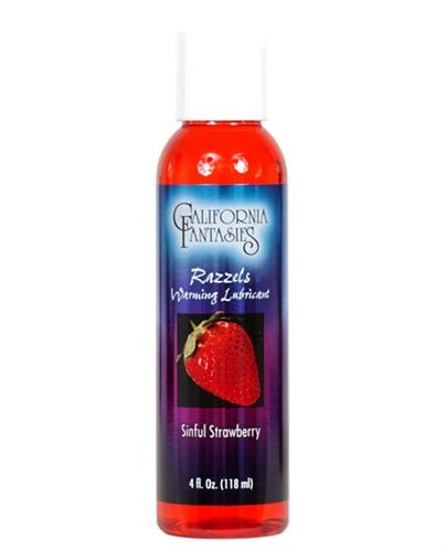 Razzels Warming Lubricant - Sinful Strawberry - 4 Oz. Bottle - TruLuv Novelties