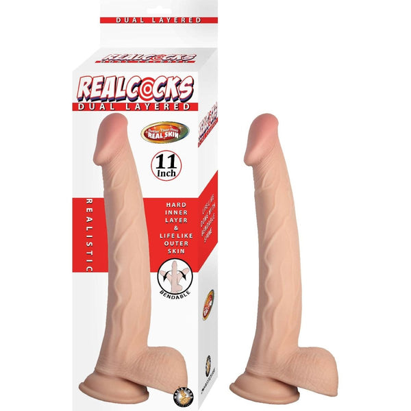 Realcocks Dual Layered 11" - White - TruLuv Novelties