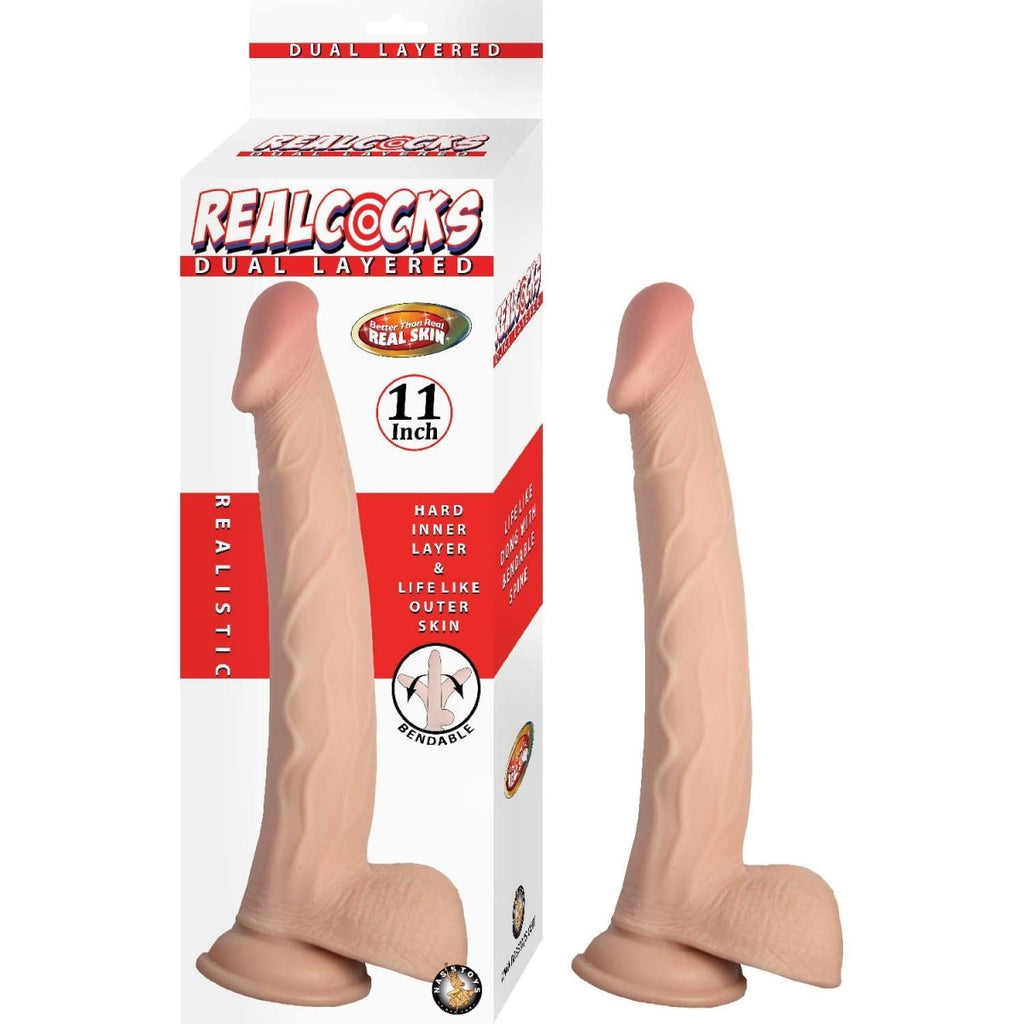 Realcocks Dual Layered 11" - White - TruLuv Novelties