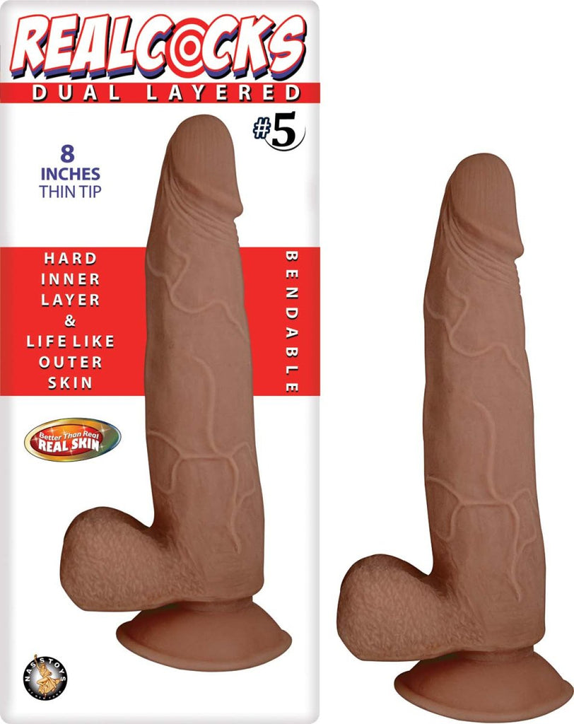 Realcocks Dual Layered #5 - Brown - TruLuv Novelties