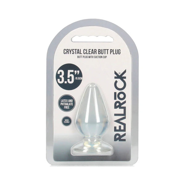 RealRock Crystal Clear 3.5 in. Anal Plug Clear - TruLuv Novelties