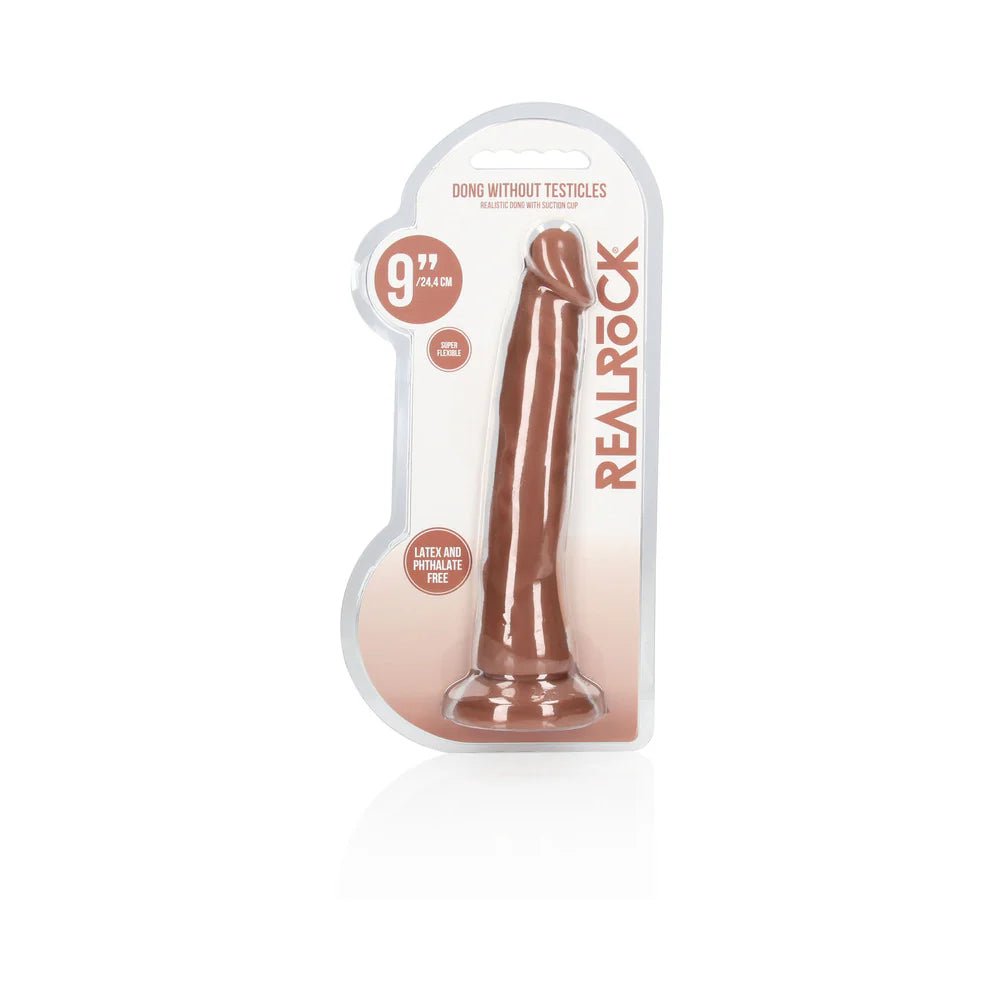RealRock Realistic 9 in. Dildo With Suction Cup Tan - TruLuv Novelties