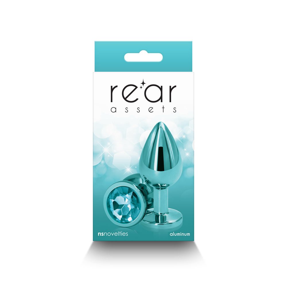 Rear Assets Metal Anal Plug Medium Teal - TruLuv Novelties