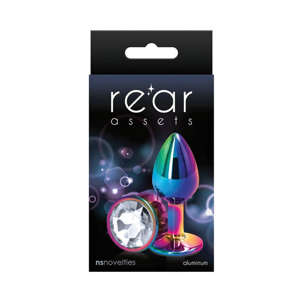Rear Assets Metal Anal Plug Small Multicolor/Clear - TruLuv Novelties