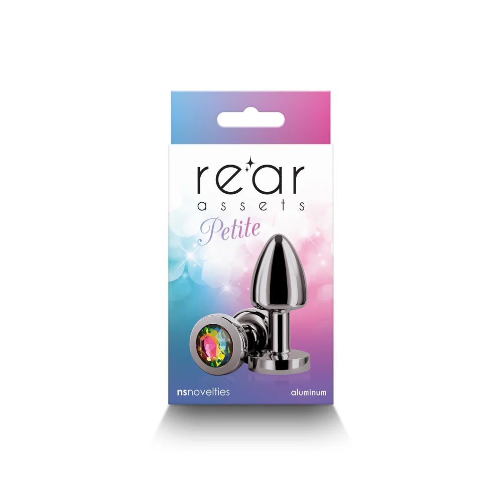 Rear Assets Petite Metal Anal Plug Gunmetal/Rainbow - TruLuv Novelties