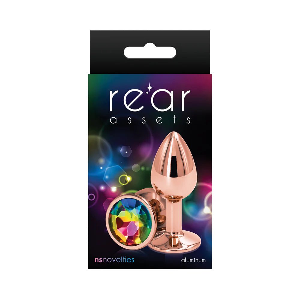 Rear Assets Rose Gold Anal Plug Small Rainbow - TruLuv Novelties