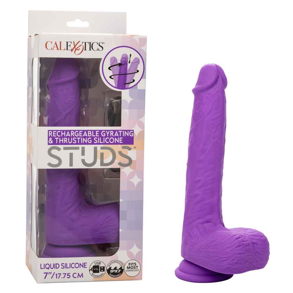 Rechargeable Gyrating and Thrusting Silicone Studs - Purple - TruLuv Novelties