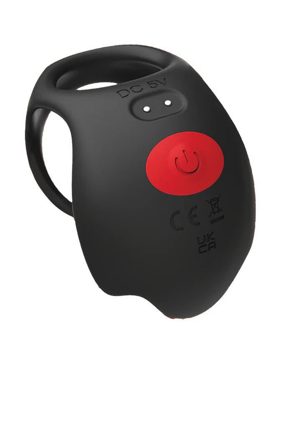 Red Dot Vibrating Cock Ring V3 With Remote - Black/red - TruLuv Novelties