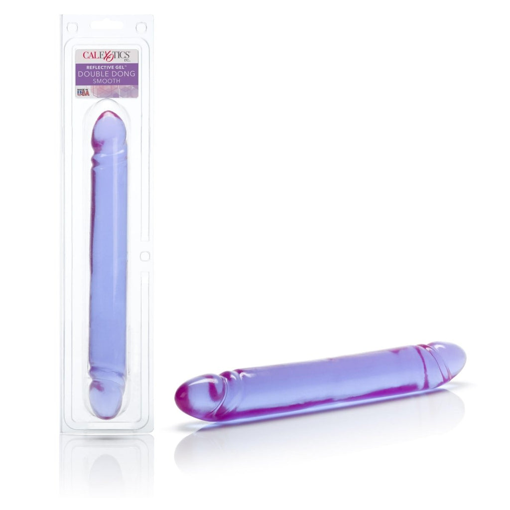Reflective Gel Smooth Double Dong - Purple - TruLuv Novelties