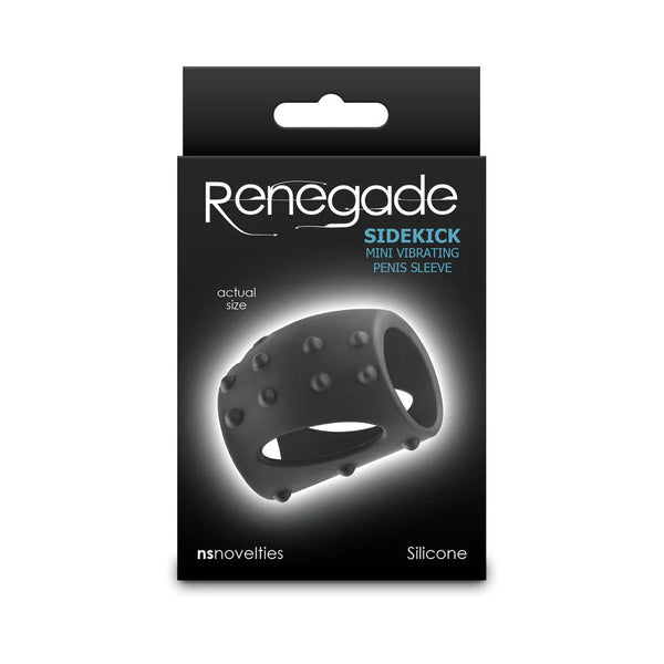 Renegade Sidekick Rechargeable Mini Vibrating Penis Sleeve Black - TruLuv Novelties