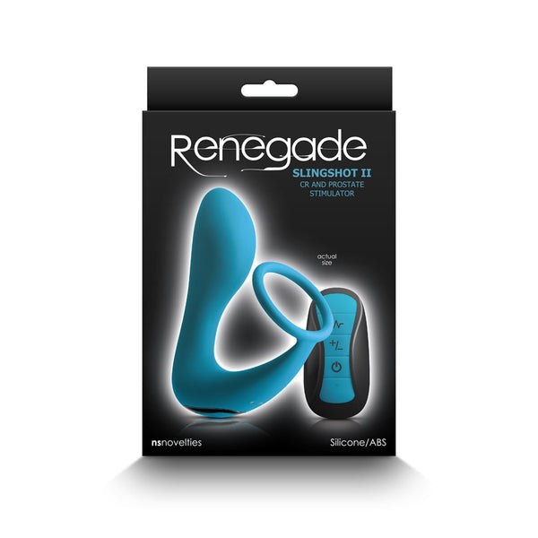 Renegade Slingshot II Cock Ring & Prostate Stimulator Teal - TruLuv Novelties