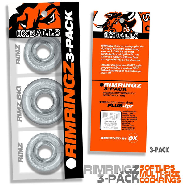 Rimringz Multi Size 3 Pack  - Clear - TruLuv Novelties