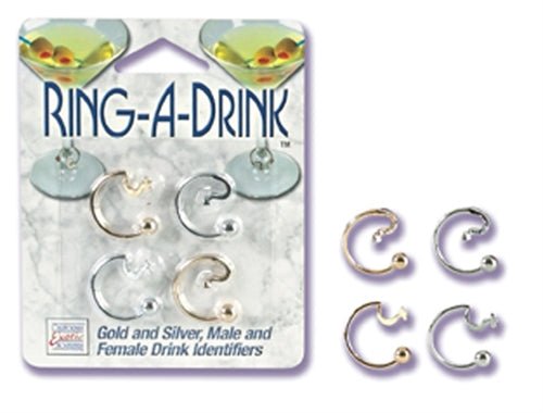 Ring a Drink Gold and Silver Male and Female Drink Identifiers - TruLuv Novelties