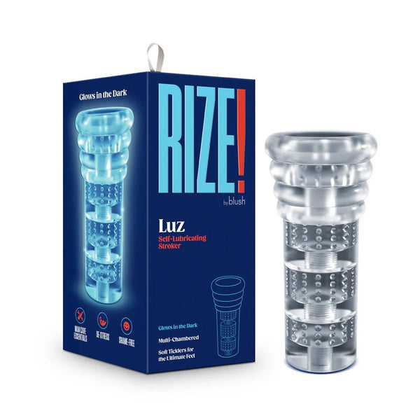 RIZE! Luz Glow in the Dark Self - Lubricating Stroker Clear - TruLuv Novelties