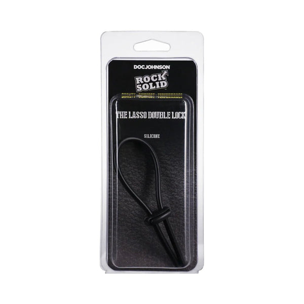 Rock Solid Black Silicone Double Lock Adjustable Lasso/Bolo - TruLuv Novelties