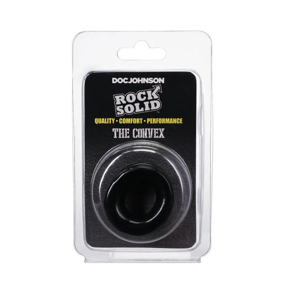 Rock Solid Convex Black C Ring in a Clamshell - TruLuv Novelties